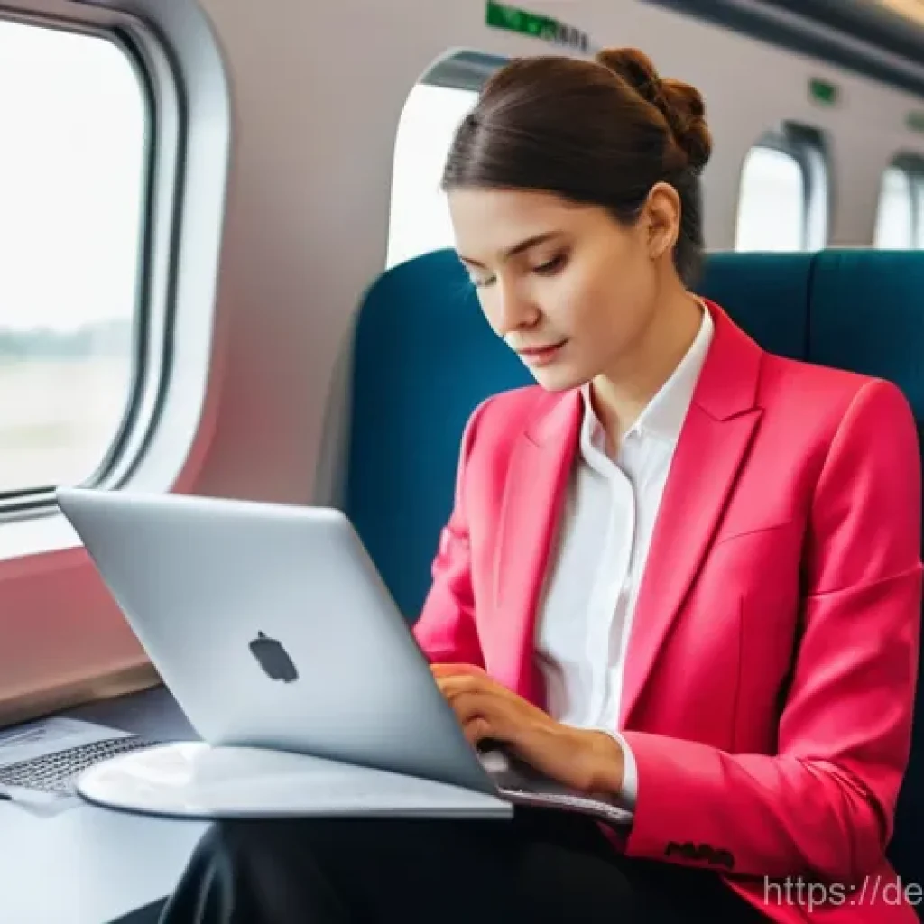 다양한 디바이스에서의 맥락 인식 UX 일관성 - **Seamless Cross-Device Work Experience**
    "A young professional, appearing to be in their late 2...