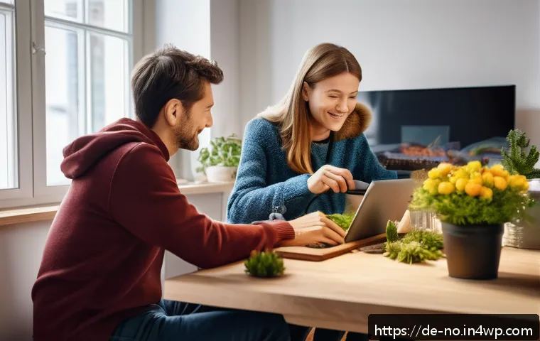 거래 플랫폼에서의 맥락 인식 경험 최적화 - A modern online shopping scene showing a diverse German family browsing a digital marketplace on a l...